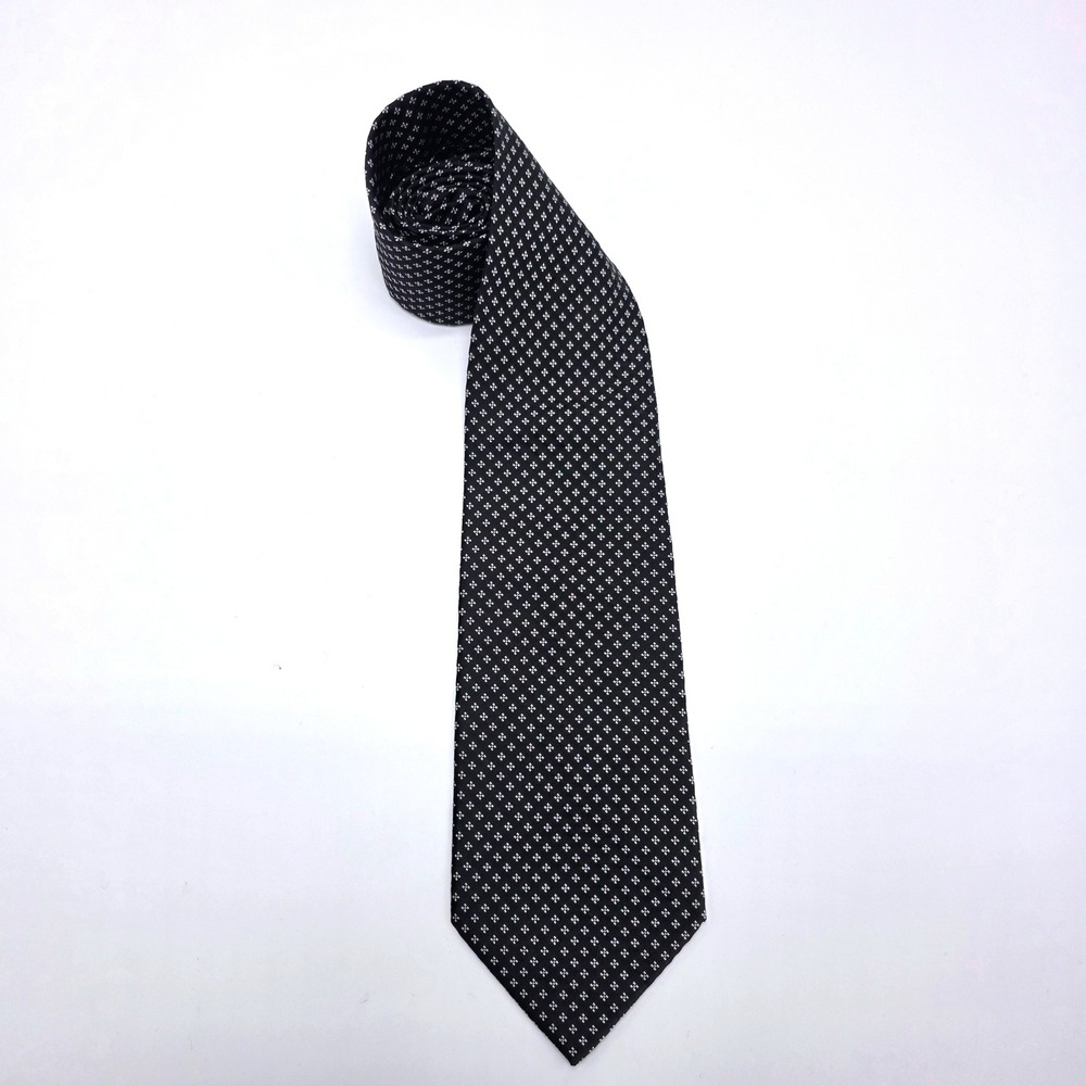 Zadi Andrew's Ties Milano Black Geometric‎ 100% Silk Necktie Made in Italy